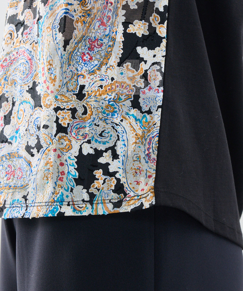 NARACAMICIE(ナラカミーチェ)の「【NARACAMICIE】ペイズリージャガードコンビハイネックトップス(Tシャツ/カットソー・レディース・ブラック・M)」の14枚目の写真