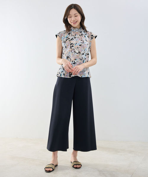 NARACAMICIE(ナラカミーチェ)の「【NARACAMICIE】ペイズリージャガードコンビハイネックトップス(Tシャツ/カットソー・レディース・ブラック・M)」の2枚目の写真