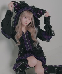 DearMyLove（ディアマイラブ）の「【クロミ×DML】耳付きアームバンドレースアップパーカー【海外発送不可】（パーカー）」