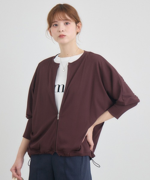 KATHARINE ROSS（キャサリンロス）の「【PILLINI/ピリーニ】リブカットドロストカーディガン　セットアップ対応（ニット/セーター・レディース・ブラウン/グレー/ブラック・FREE）」の14枚目の写真