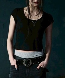 NOT KNOWING（ノットノーイング）の「【NOT KNOWING】Scoop Neck Tee / 【ノットノーイング】スクープネック半袖Ｔシャツ（Tシャツ/カットソー）」