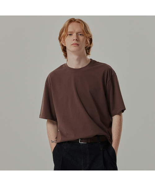MINDBRIDGE(マインドブリッジ)の「組織変形ポケットセミオーバーフィットTシャツ - 3color MYTS3121(Tシャツ/カットソー・メンズ・ブラウン/ピンク/クリーム・100/95/105/110)」の1枚目の写真