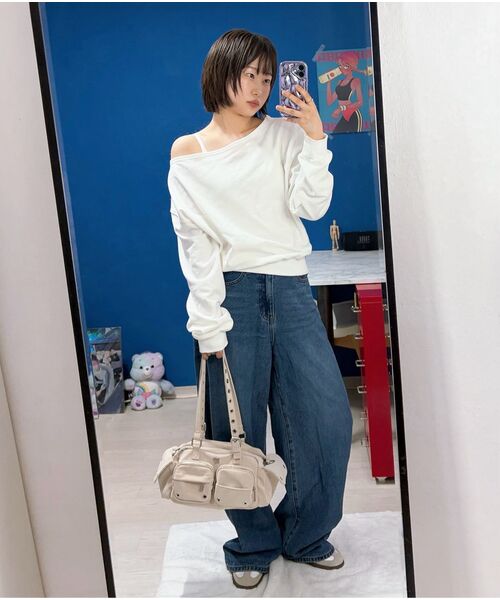 MUSINSA STANDARD WOMAN（ムシンサスタンダードウーマン）の「ウィメンズカーブドデニムパンツ [ミディアムインディゴ]（デニムパンツ・レディース・その他・24/25/26/27/28/29/30）」の11枚目の写真