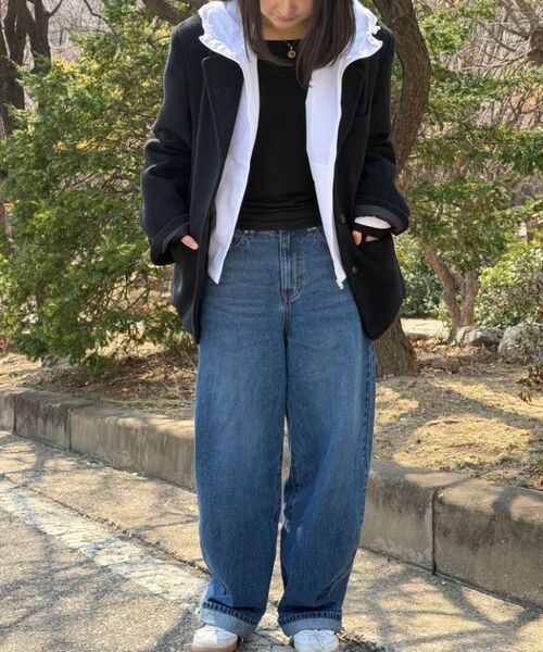 MUSINSA STANDARD WOMAN（ムシンサスタンダードウーマン）の「ウィメンズカーブドデニムパンツ [ミディアムインディゴ]（デニムパンツ・レディース・その他・24/25/26/27/28/29/30）」の3枚目の写真