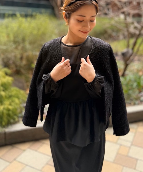 ST.ROONEY(セントルーニー)の「ペプラムシアーセレモニードレス【低身長・小柄女性向け】(ワンピース・レディース・ブラック/グレー・XS)」の8枚目の写真