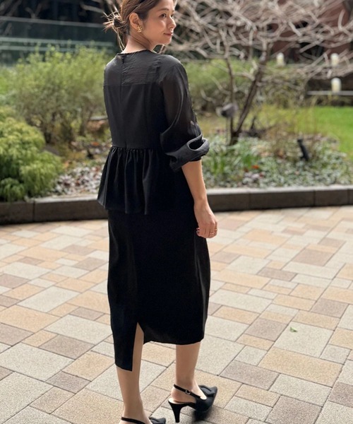 ST.ROONEY(セントルーニー)の「ペプラムシアーセレモニードレス【低身長・小柄女性向け】(ワンピース・レディース・ブラック/グレー・XS)」の13枚目の写真