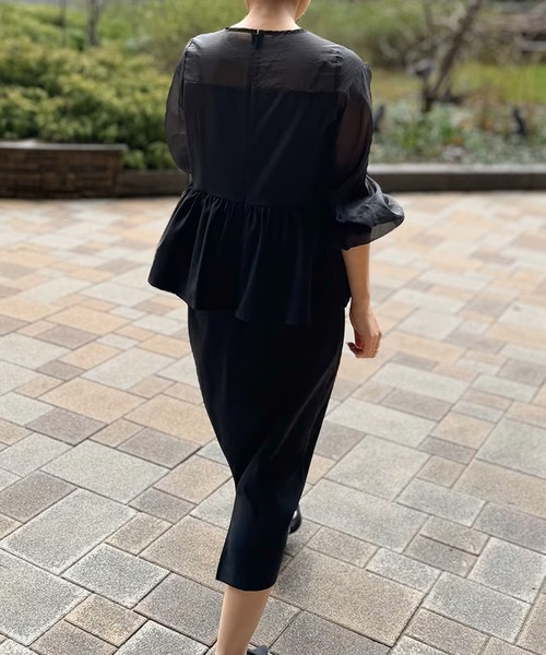 ST.ROONEY(セントルーニー)の「ペプラムシアーセレモニードレス【低身長・小柄女性向け】(ワンピース・レディース・ブラック/グレー・XS)」の14枚目の写真