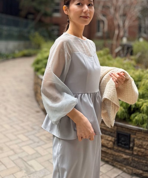 ST.ROONEY(セントルーニー)の「ペプラムシアーセレモニードレス【低身長・小柄女性向け】(ワンピース・レディース・ブラック/グレー・XS)」の18枚目の写真