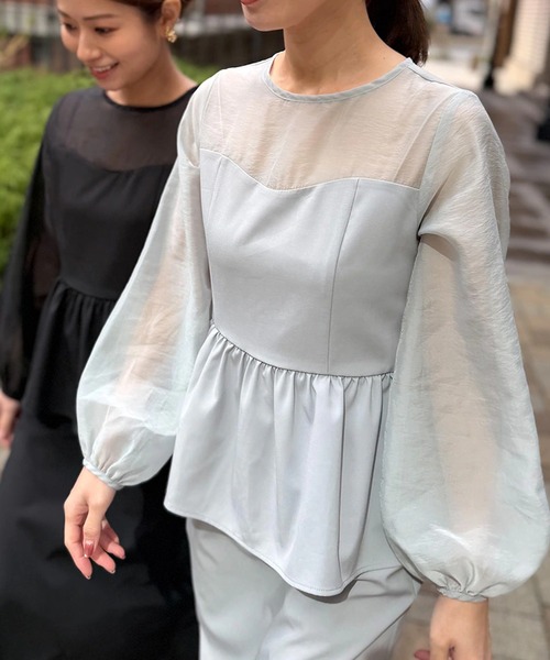 ST.ROONEY(セントルーニー)の「ペプラムシアーセレモニードレス【低身長・小柄女性向け】(ワンピース・レディース・ブラック/グレー・XS)」の19枚目の写真