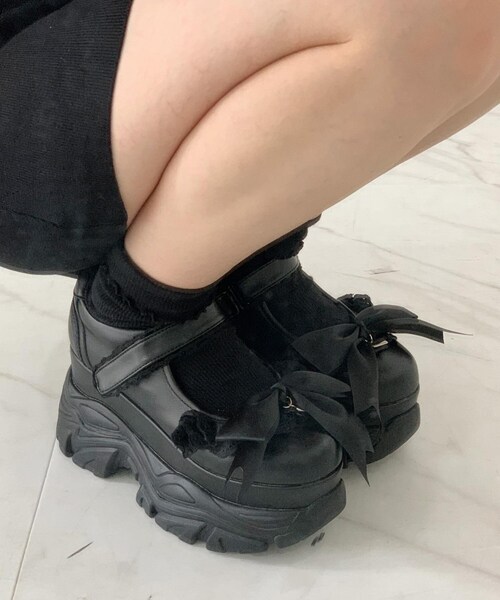 cs T&P（シーエスティーアンドピー）の「夢見るシリーズ厚底2WAYスニーカー（パンプス・レディース・ホワイト/ブラック系8/ブラック/ホワイト系9/ブルー系8・L/M/S/LL）」の15枚目の写真
