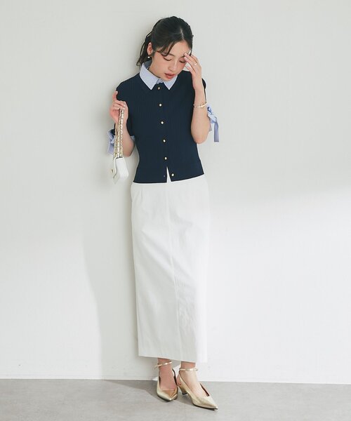 La boutique BonBon(ラブティックボンボン)の「【手洗い可能】ドライツイルナローマキシスカート(スカート・レディース・ミント/ホワイト/ブラック・PS/38/36)」の16枚目の写真