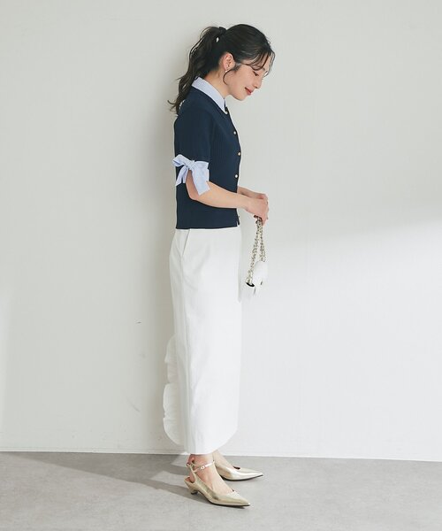 La boutique BonBon(ラブティックボンボン)の「【手洗い可能】ドライツイルナローマキシスカート(スカート・レディース・ミント/ホワイト/ブラック・PS/38/36)」の17枚目の写真