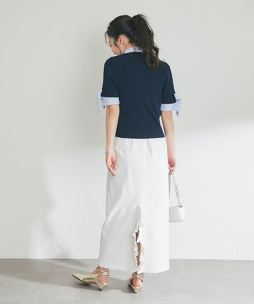 La boutique BonBon(ラブティックボンボン)の「【手洗い可能】ドライツイルナローマキシスカート(スカート・レディース・ミント/ホワイト/ブラック・PS/38/36)」の18枚目の写真