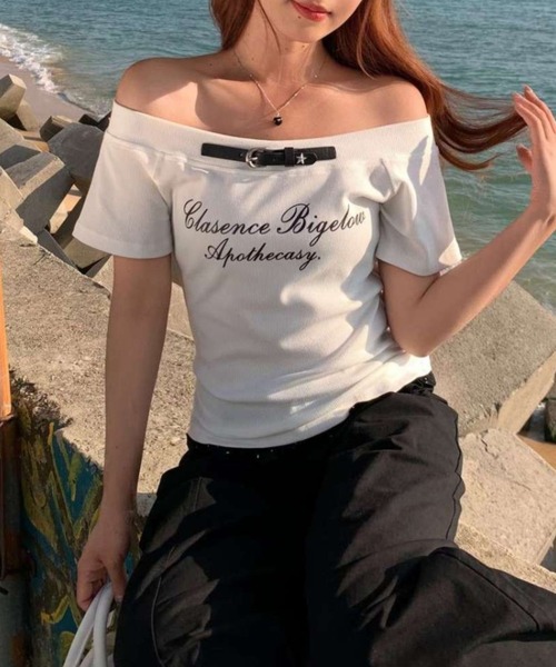 lilful(リルフル)の「【26年春夏新作】フロントベルトデザイン レタリングロゴ半袖Tシャツ(Tシャツ/カットソー・レディース・グレー/ホワイト/ブラック・F)」の6枚目の写真