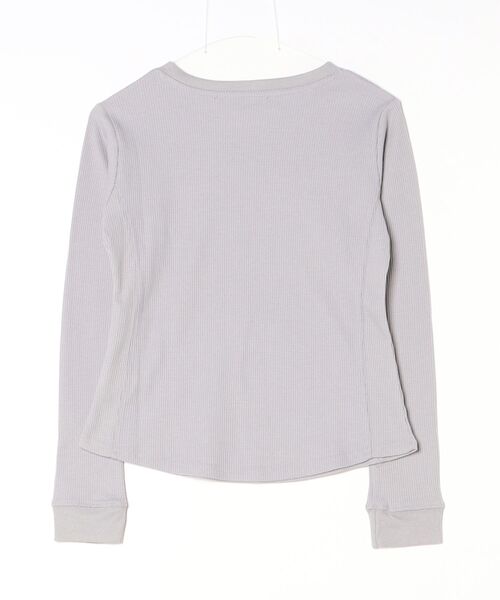 COOK JEANS(クックジーンズ)の「ワッフルVロンT(Tシャツ/カットソー・レディース・ホワイト/ブラック/グレー・FREE)」の5枚目の写真