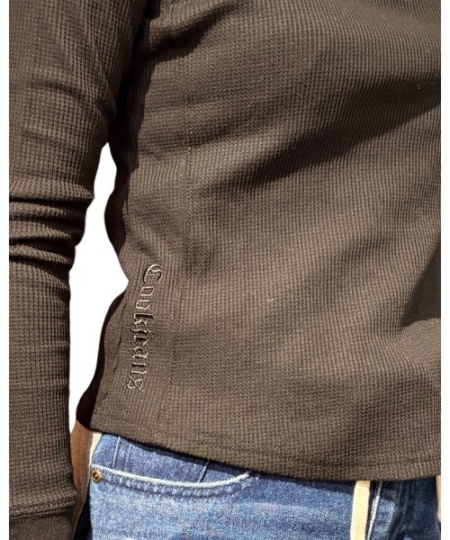 COOK JEANS(クックジーンズ)の「ワッフルVロンT(Tシャツ/カットソー・レディース・ホワイト/ブラック/グレー・FREE)」の6枚目の写真