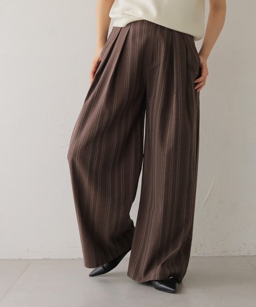 cheriella(シェリエラ)の「【cheriella】リネンライクストライプワイドスラックス LINEN-LIKE STRIPE WIDE SLACKS(スラックス・レディース・ブラウン/アイボリー・FREE)」の19枚目の写真