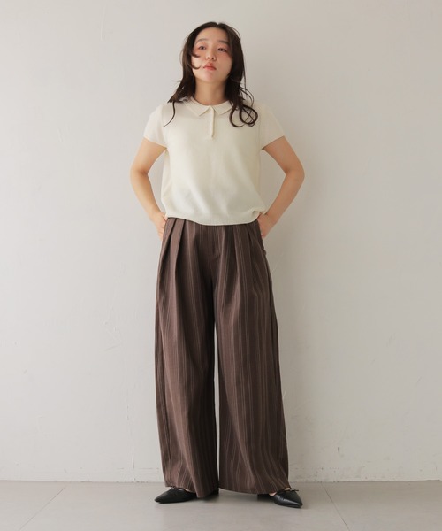 cheriella(シェリエラ)の「【cheriella】リネンライクストライプワイドスラックス LINEN-LIKE STRIPE WIDE SLACKS(スラックス・レディース・ブラウン/アイボリー・FREE)」の20枚目の写真