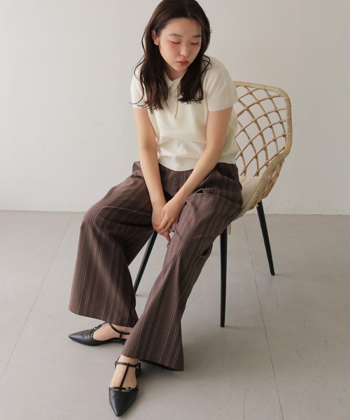 cheriella(シェリエラ)の「【cheriella】リネンライクストライプワイドスラックス LINEN-LIKE STRIPE WIDE SLACKS(スラックス・レディース・ブラウン/アイボリー・FREE)」の21枚目の写真