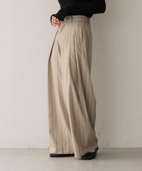 cheriella(シェリエラ)の「【cheriella】リネンライクストライプワイドスラックス LINEN-LIKE STRIPE WIDE SLACKS(スラックス・レディース・ブラウン/アイボリー・FREE)」の19枚目の写真