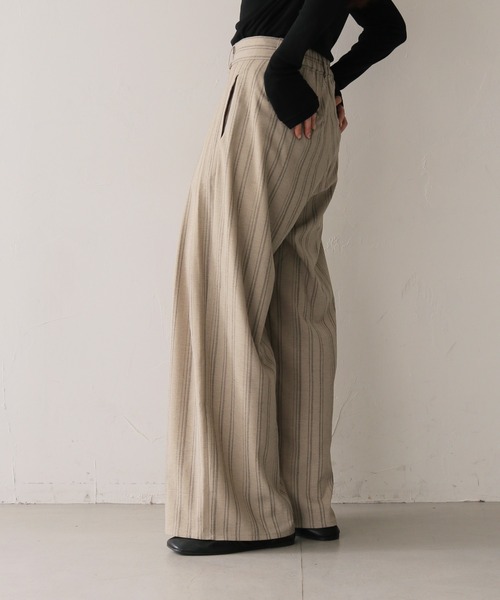 cheriella(シェリエラ)の「【cheriella】リネンライクストライプワイドスラックス LINEN-LIKE STRIPE WIDE SLACKS(スラックス・レディース・ブラウン/アイボリー・FREE)」の22枚目の写真