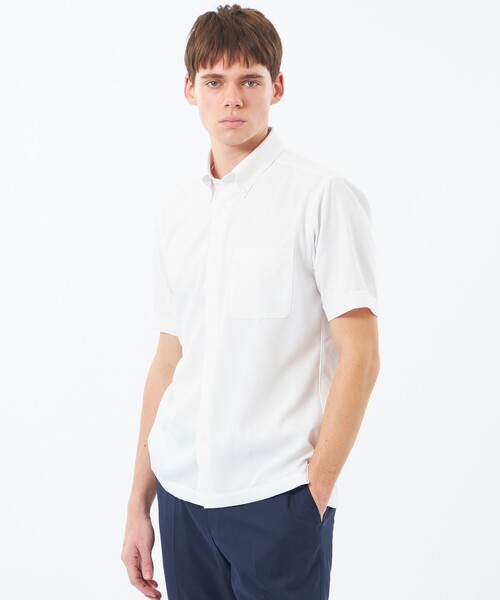 MACKINTOSH PHILOSOPHY(マッキントッシュ フィロソフィー)の「トロッター スクエアボタンダウン ナローサッカーストライプ(シャツ/ブラウス・メンズ・ダークネイビー/ホワイト/ブルー系その他7・40/38)」の2枚目の写真
