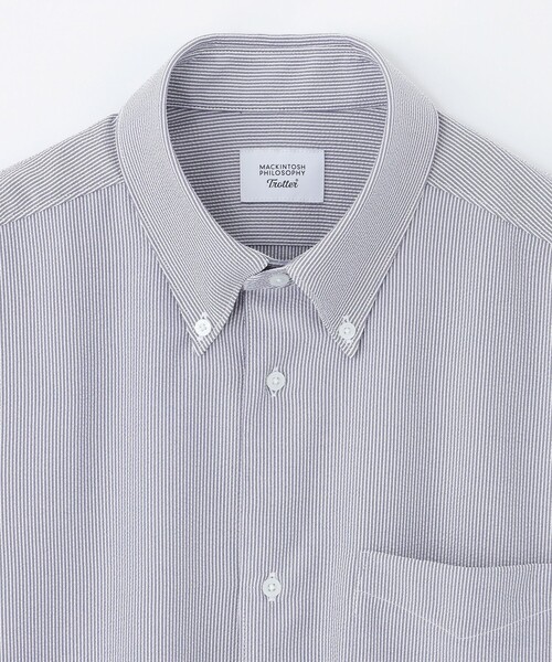 MACKINTOSH PHILOSOPHY(マッキントッシュ フィロソフィー)の「トロッター スクエアボタンダウン ナローサッカーストライプ(シャツ/ブラウス・メンズ・ダークネイビー/ホワイト/ブルー系その他7・40/38)」の11枚目の写真
