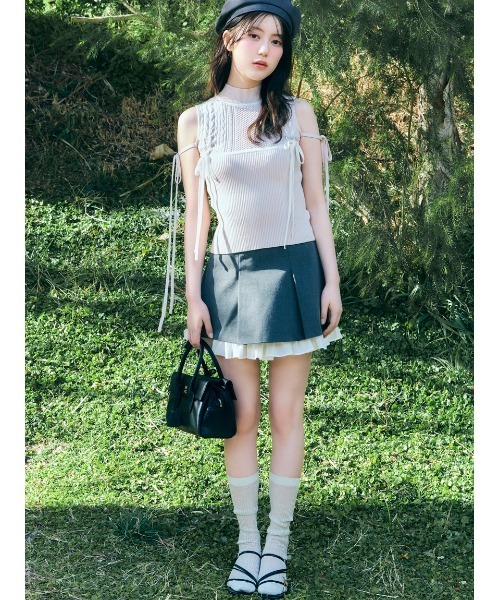 SNIDEL（スナイデル）の「レイヤードミニスカショーパン（その他パンツ・レディース・チェック/グレー/ブラック・0/1）」の14枚目の写真
