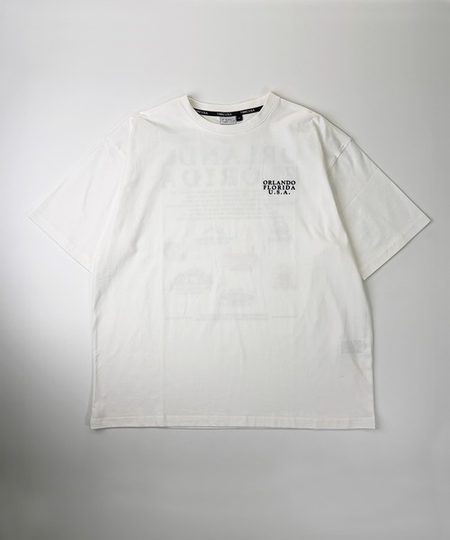 T-MAC OUTING(ティーマック アウティング)の「フロッキープリント 半袖Tシャツ(Tシャツ/カットソー・メンズ・ホワイト/グリーン/チャコール/ブルー・M/L/LL)」の5枚目の写真