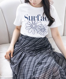 CLEAR BASIC | 【5色展開】フラワープリントTシャツ［骨格ウェーブ／ガーリー／フェミニン／カジュアル／韓国ファッション］(Tシャツ/カットソー)