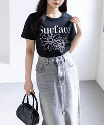 CLEAR BASIC | 【5色展開】フラワープリントTシャツ［骨格ウェーブ／ガーリー／フェミニン／カジュアル／韓国ファッション］(Tシャツ/カットソー)