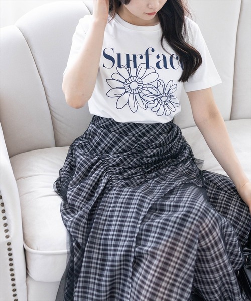 CLEAR BASIC（クリアベーシック）の「【5色展開】フラワープリントTシャツ［骨格ウェーブ／ガーリー／フェミニン／カジュアル／韓国ファッション］（Tシャツ/カットソー・レディース・ピンク/ネイビー/ホワイト系その他/ブラック/ホワイト系その他2・F）」の22枚目の写真