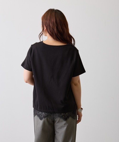 H.TOKYO(エイチトウキョウ)の「レースレイヤードVネックプルオーバー(Tシャツ/カットソー・レディース・ブラック/ホワイト・FREE)」の17枚目の写真