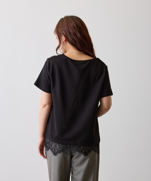 H.TOKYO(エイチトウキョウ)の「レースレイヤードVネックプルオーバー(Tシャツ/カットソー・レディース・ブラック/ホワイト・FREE)」の20枚目の写真