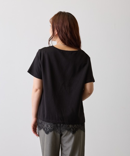 H.TOKYO(エイチトウキョウ)の「レースレイヤードVネックプルオーバー(Tシャツ/カットソー・レディース・ブラック/ホワイト・FREE)」の21枚目の写真