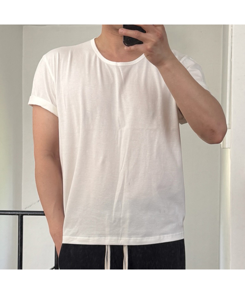 SENTAIR(センテア)の「コンフォートUネック半袖Tシャツ_3カラー(Tシャツ/カットソー・メンズ・ライトグレー/ブラック/アイボリー・FREE)」の1枚目の写真
