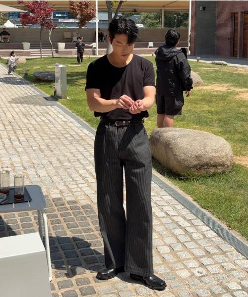 SENTAIR(センテア)の「コンフォートUネック半袖Tシャツ_3カラー(Tシャツ/カットソー・メンズ・ライトグレー/ブラック/アイボリー・FREE)」の7枚目の写真