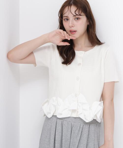 PROPORTION BODY DRESSING(プロポーションボディドレッシング)の「<a>半袖ホイップヘムカーディガン / 1216279501(カーディガン/ボレロ・レディース・ブルー/ホワイト/ネイビー・FREE)」の4枚目の写真