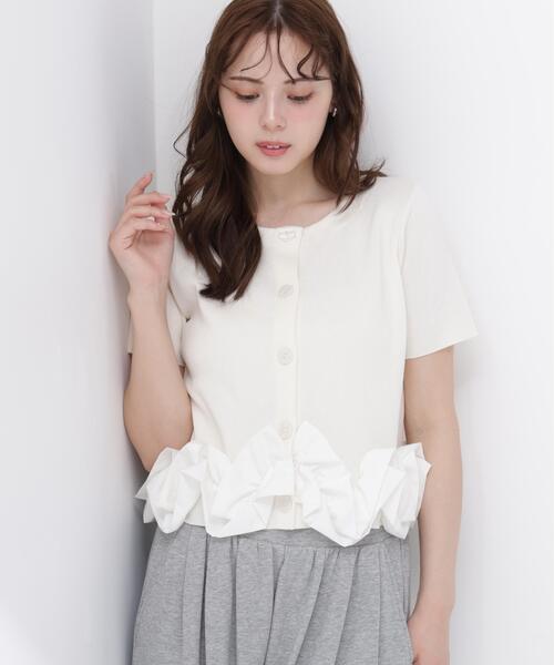 PROPORTION BODY DRESSING(プロポーションボディドレッシング)の「<a>半袖ホイップヘムカーディガン / 1216279501(カーディガン/ボレロ・レディース・ブルー/ホワイト/ネイビー・FREE)」の5枚目の写真