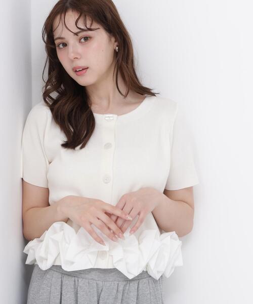 PROPORTION BODY DRESSING(プロポーションボディドレッシング)の「<a>半袖ホイップヘムカーディガン / 1216279501(カーディガン/ボレロ・レディース・ブルー/ホワイト/ネイビー・FREE)」の6枚目の写真