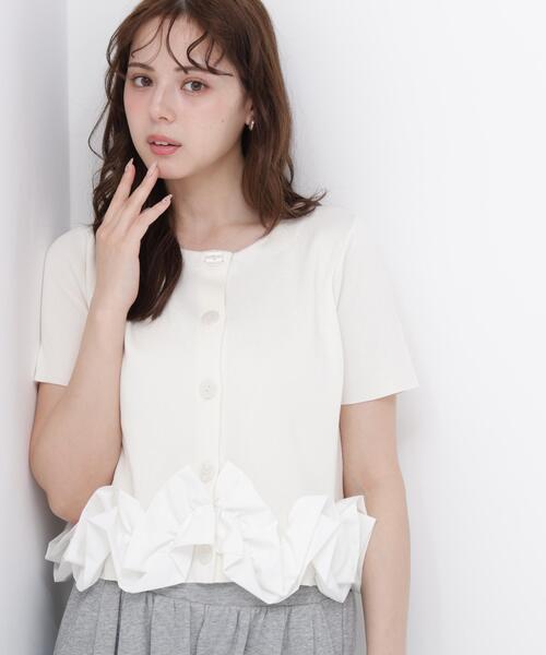PROPORTION BODY DRESSING(プロポーションボディドレッシング)の「<a>半袖ホイップヘムカーディガン / 1216279501(カーディガン/ボレロ・レディース・ブルー/ホワイト/ネイビー・FREE)」の10枚目の写真