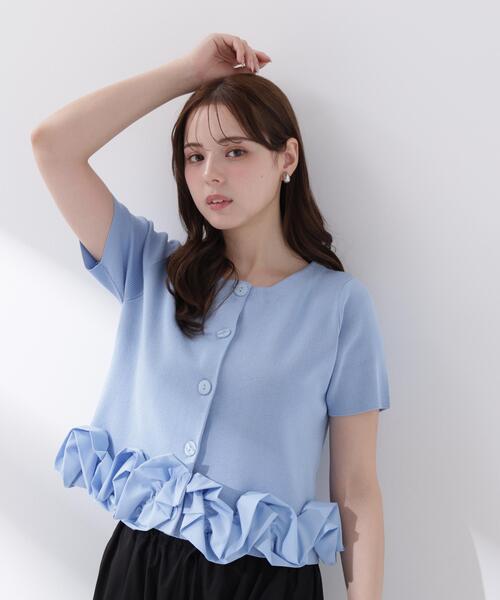 PROPORTION BODY DRESSING(プロポーションボディドレッシング)の「<a>半袖ホイップヘムカーディガン / 1216279501(カーディガン/ボレロ・レディース・ブルー/ホワイト/ネイビー・FREE)」の12枚目の写真