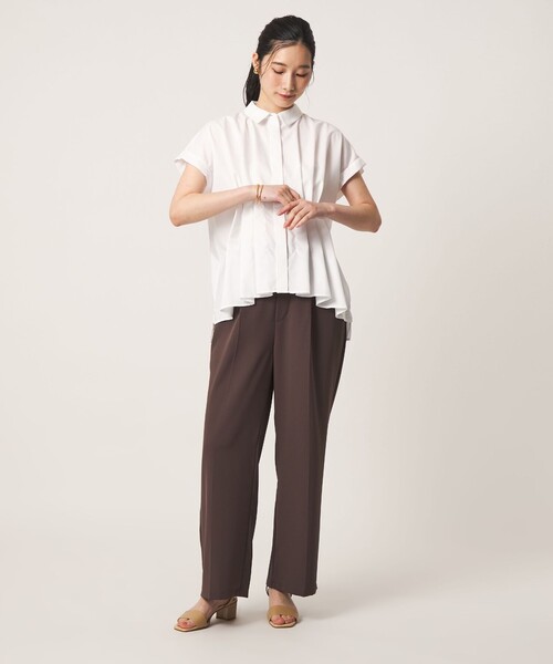 A DAY IN THE LIFE UNITED ARROWS(アデイインザライフユナイテッドアローズ)の「フロントタック ショートスリーブブラウス <A DAY IN THE LIFE>(シャツ/ブラウス・レディース・その他1/オフホワイト/ライトピンク/ブラック・FREE)」の15枚目の写真
