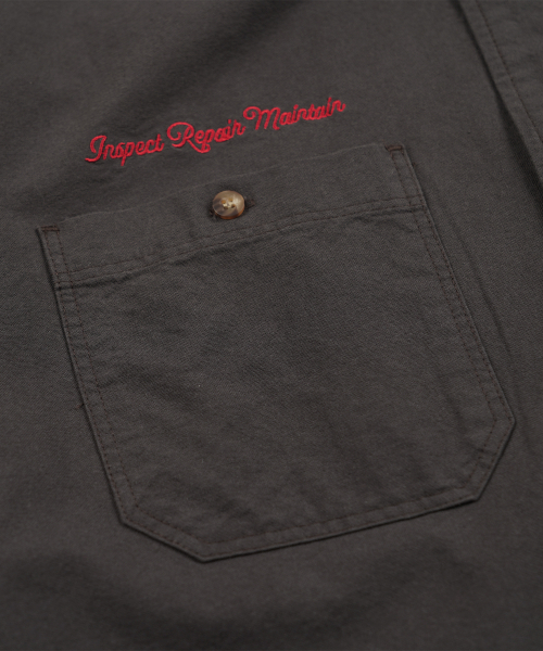FRIZMWORKS（フリズムワークス）の「SCRATCH BUILT MOTORS HALF SHIRT _ CHARCOAL（シャツ/ブラウス・メンズ・その他・MEDIUM/LARGE/X-LARGE）」の4枚目の写真