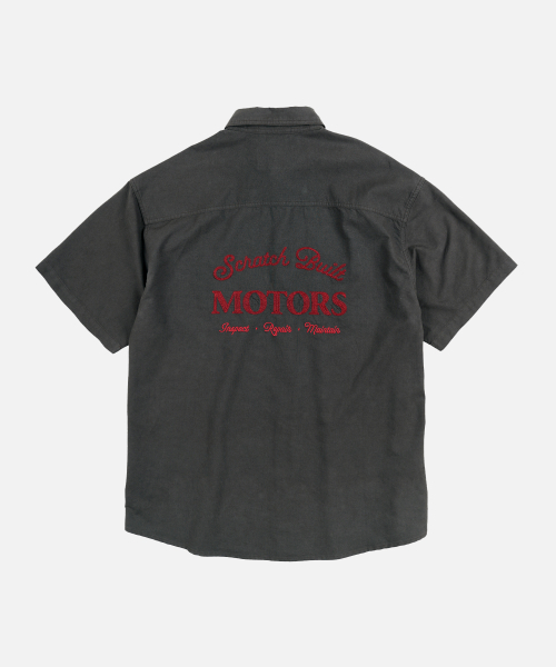FRIZMWORKS（フリズムワークス）の「SCRATCH BUILT MOTORS HALF SHIRT _ CHARCOAL（シャツ/ブラウス・メンズ・その他・MEDIUM/LARGE/X-LARGE）」の8枚目の写真
