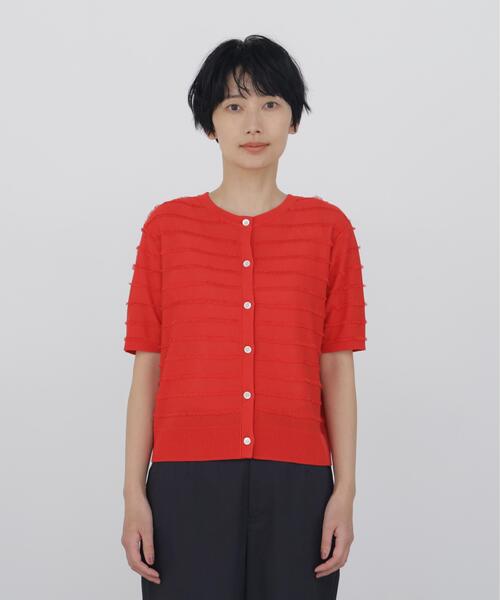 human woman(ヒューマンウーマン)の「◆【2WAY/ウォッシャブル】パイルボーダーカーディガン(カーディガン/ボレロ・レディース・ネイビー/ホワイト/レッド・MEDIUM)」の16枚目の写真
