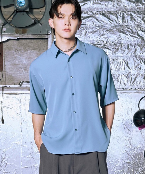 Ellno Loset（エルノロゼット）の「【機能性付き】ノーブルトロミシャツ/SS（シャツ/ブラウス・メンズ・ブラック/オフホワイト/ブルー・SMALL/MEDIUM/LARGE）」の3枚目の写真