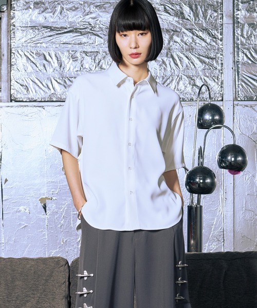 Ellno Loset（エルノロゼット）の「【機能性付き】ノーブルトロミシャツ/SS（シャツ/ブラウス・メンズ・ブラック/オフホワイト/ブルー・SMALL/MEDIUM/LARGE）」の17枚目の写真