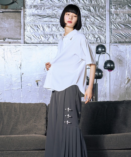 Ellno Loset（エルノロゼット）の「【機能性付き】ノーブルトロミシャツ/SS（シャツ/ブラウス・メンズ・ブラック/オフホワイト/ブルー・SMALL/MEDIUM/LARGE）」の18枚目の写真