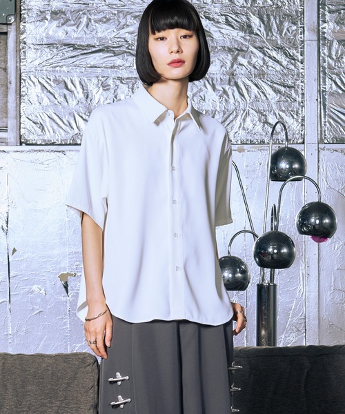 Ellno Loset（エルノロゼット）の「【機能性付き】ノーブルトロミシャツ/SS（シャツ/ブラウス・メンズ・ブラック/オフホワイト/ブルー・SMALL/MEDIUM/LARGE）」の16枚目の写真